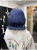 ネイビー/韓国ヘア/ケアブリーチ/ダブルカラー/渋谷/渋谷駅