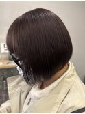 前下がりボブ_ラベンダー_ブリーチカラー