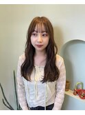 ブリーチ無しで透明感ブラウン