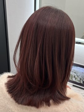 ピリオド 赤坂(Period.) ミディアムヘアーカシスピンクブラウン髪質改善 赤坂見附