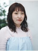 くるっと無造作ミディアムニュアンスパーマ