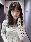 ドライパーマゆるめパーマウルフパーマミディアムパーマ銀座暗髪