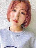 イメチェン/ホワイトブロンド/外ハネボブ/美髪/表参道/髪質改善