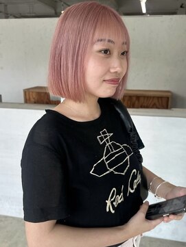 大人ボブ顔周りカットシースルーバング前髪カット