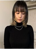 ミディアムレイヤーデザインカラー裾カラーグラデーションカラー