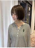 顔が小さく見える丸みボブ