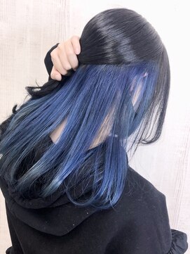 ラッズプラスエイチ(Lads+h) 【Lads+h 】楽しめるインナーカラー☆サファイアブルー