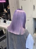 ラベンダー/アースカラー/くびれヘア/ツートーンカラー