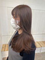 ナンバー ブラオ 名古屋栄(N° blao)&nbsp;韓国風レイヤーカット　艶髪酸性ストレート　ピンクブラウン