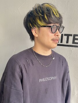 アンダーバーホワイト 広島 本通店(_WHITE) メンズハイライトイエロー