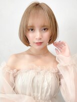 くびれヘアアプリコットオレンジ夏ヘアハイライトカラー