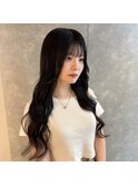 プルエクステ10代20代黒髪ロング韓国風巻き