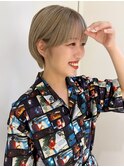 ブロンドベージュ/金髪ショート/ミルクティーベージュ