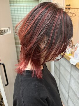 キューズ クラブ(cuz KLUB) 【cuzKLUB 】バレイヤージュレッドバイオレット×ウルフレイヤー