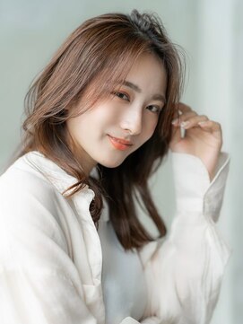 エースハバナ 渋谷(1 HAVANA) 大人かわいい／20代30代／バングカット／オリーブベージュ