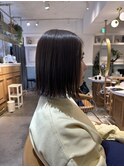 外ハネボブ美髪ワイドバングミディアム縮毛矯正韓国 イメチェン