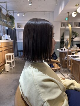 ロンド シャルム 吉祥寺(Lond charme) 外ハネボブ美髪ワイドバングミディアム縮毛矯正韓国 イメチェン