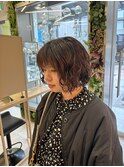 ミニボブ×ウェーブパーマ