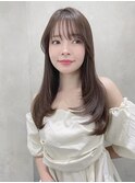 イメチェン外ハネボブ美髪ワイドバング顔周りレイヤーカット