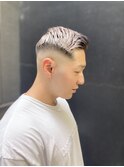 MEN'Sスキンフェードブリーチグレーカラーメンズバーバー