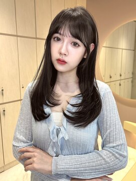 グロー 大宮(GLROW) レイヤーカット グレージュ シースルーバング 顔まわりカット