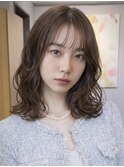 巻き髪風デジタルパーマくびれミディアムパーマくびれミディ銀座