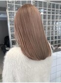 ミルクティーベージュダブルカラーハイトーンレイヤーカット韓国
