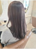 ロング顔周りレイヤー×ラベンダーアッシュ