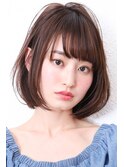 大人かわいい伸ばしかけグレージュナチュラルボブ