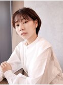 耳かけ/小顔/艶カラー/ナチュラル/ショートボブ/本牧