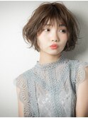 グレーベージュ大人ガーリーマッシュパーマv川口20代30代40代