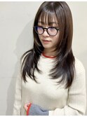 顔周りからたっぷり入ったロングレイヤー@20代30代40代50代