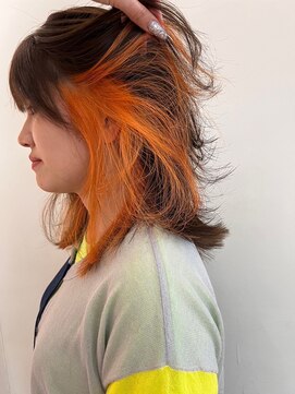 メロウマン(mellowman) [立川/mellowman]インナーカラー×オレンジ