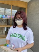 ブリーチなしダブルカラーチェリーレッド！