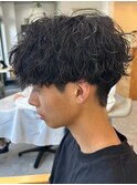 波巻きスパイラルパーマツイストパーマメンズマッシュパーマ