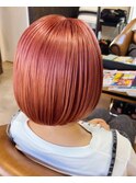 ミニボブ×ピンクカラー