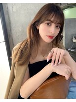 サロンドミルク 原宿(salon de MiLK) ハイライトミルクティーベージュロングレイヤーカット/原宿