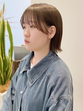 ケーツー あべのキューズモ－ル店(K-two) 大人ボブカット*顔周りカット*オリーブベージュカラー*白髪染め