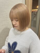 ヴェントフォンターナ(VENTO fontana) 暖色ミルクティー/ブリーチカラー/ミニボブ/ケアブリーチ