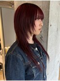 【kanami】ブリーチなしredとシャギーヘア！