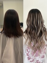 ラピステン 福岡天神 大名店(Lapis)&nbsp;バレイヤージュ/ホワイトグレージュミニウルフデジタルパーマ