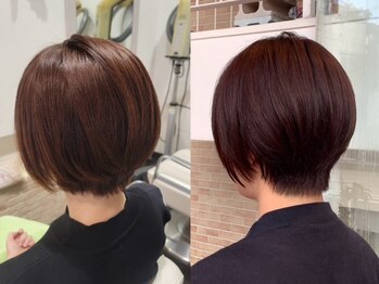 レヴル(REBEL)の写真/ツーンとした香りを抑え、傷みにくい【ハーブカラー】がおすすめ◎発色が鮮やかで艶感UPの美髪へ導く…♪