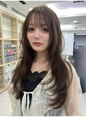 韓国ヘアーハッシュカットレイヤーカットグレージュブリーチ無し
