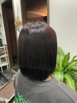 ソル(sol) 根元のみ縮毛矯正×ピンクベージュで室内外どちらも楽しめる♪