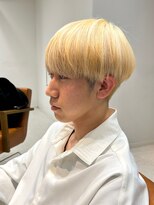 ネイロ 北千住(NeiRo) メンズハイライトフェザーパーマラウンドマッシュセンターパート