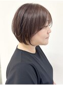 say.ショートボブひし形ショートハイライトヘーゼルグレージュ
