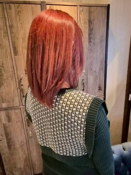 ナフィ バイ エイム 町田店(Nafie by eim) 大人可愛い/垢抜けヘア/モテ髪/サーモンピンク/顔まわりレイヤー