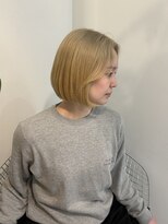 ハイブ 金沢(Hive)&nbsp;20代ブリーチカラーブロンドカラーボブカット
