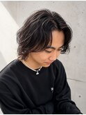 岡山メンズレイヤーカット20代30代40代パーマセンターパート