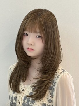 ラ ミューズ ヘアー(La mju:z hair) 髪質改善ハイトーン!ミルクティーベージュハイレイヤーカット